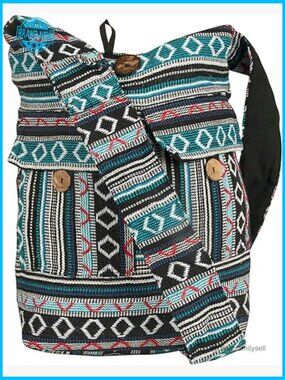 Large Woven Hobo Shoulder Bag Boho Beach School Laptop Tribal Canvas Tote